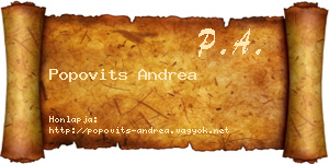 Popovits Andrea névjegykártya